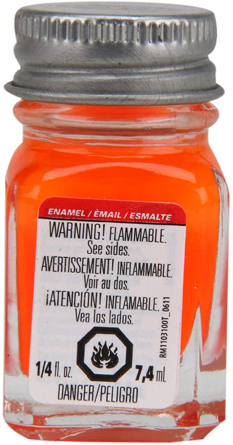 Enamel Paint .25oz, Orange Fluorescent