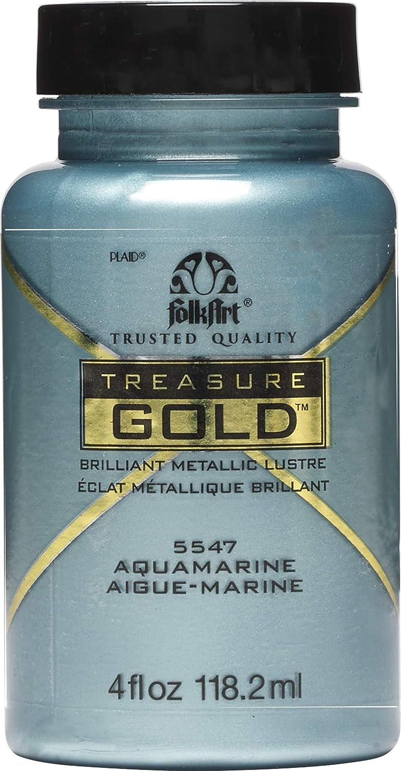 FolkArt, Platinum Assorted Crafts, 2 fl oz Treasure Gold Paint, (Pack of 1)