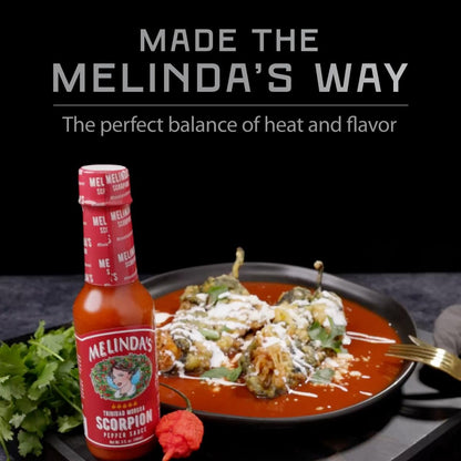 Melinda’s Scorpion Pepper Hot Sauce - Gourmet Scorpion Hot Sauce - Made with Trinidad Moruga Scorpion Pepper, Carrots, Onion & Lime Juice - Keto, Kosher, Vegan, Gluten Free Hot Sauce - 5oz, 1 Pack
