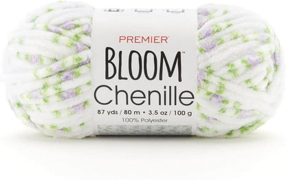 Premier Yarns Bloom Chenille Yarn, Floral Inspired Yarn, Ideal Yarn for Crocheting and Knitting, Made of Polyester, Super Soft and Machine-Washable, Begonia, 3.5 oz, 87 Yards