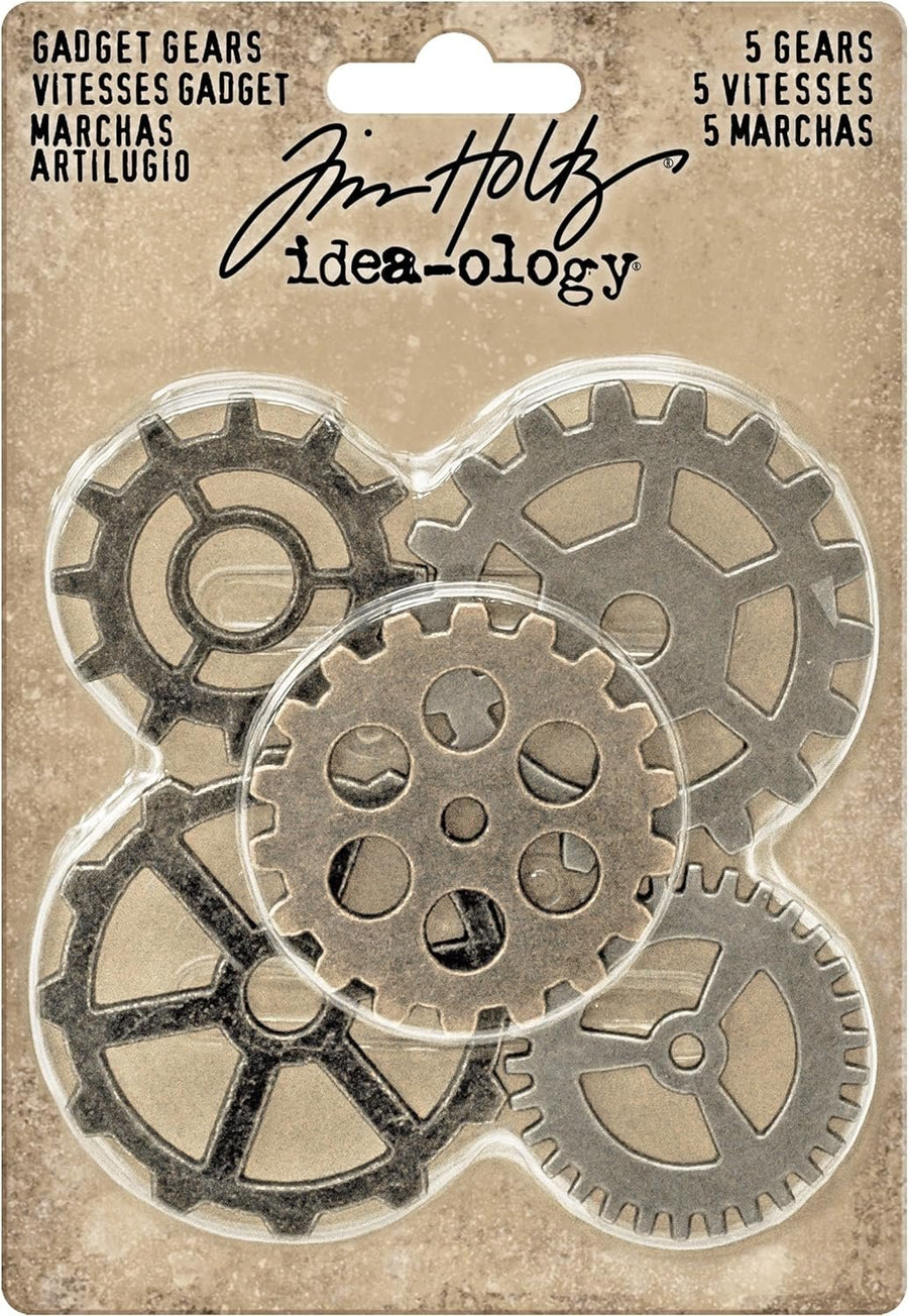Tim Holtz Idea-Ology Gadget Gears Embellishments 5/Pack