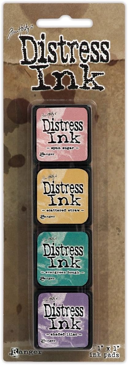 Ranger THoltz Ink Pad Set 4 Tim Holtz Distress Mini InkSet, 70 x 23 mm, Multi-Colour