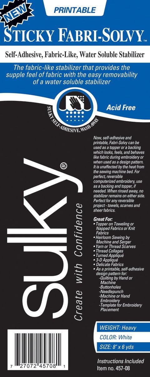 Sulky Fabri-Solvy stabilizer, 8" x 6 yd