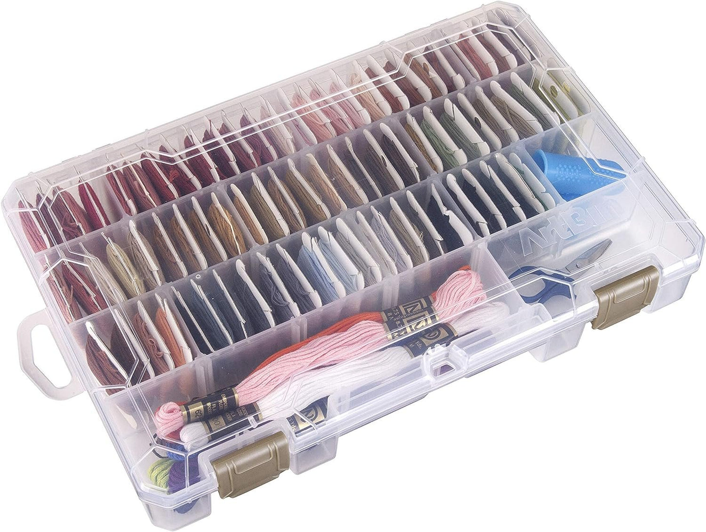ArtBin 6840JN Floss Finder Box, Sewing & Embroidery Organizer, [1] Plastic Storage Case, Clear