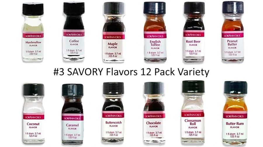 LorAnn SS Pack #4 of 12 Fruity Flavors in 1 dram bottles (.0125 fl oz - 3.7ml)