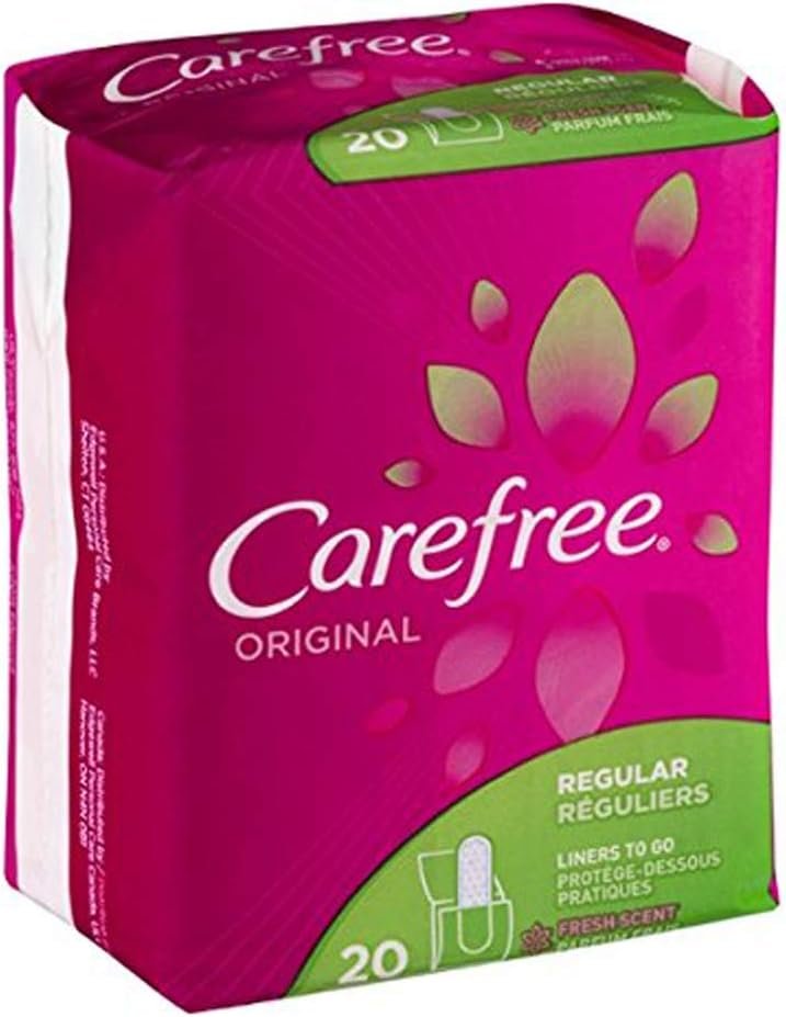 Carefree Panti-Liner Regular, Scented w/Baking Soda, Pack of 18 (20 Packs)