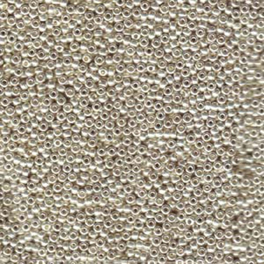 Galvanized Silver Miyuki Japanese round rocailles glass seed beads 11/0 Approximately 24 gram 5 inch tube