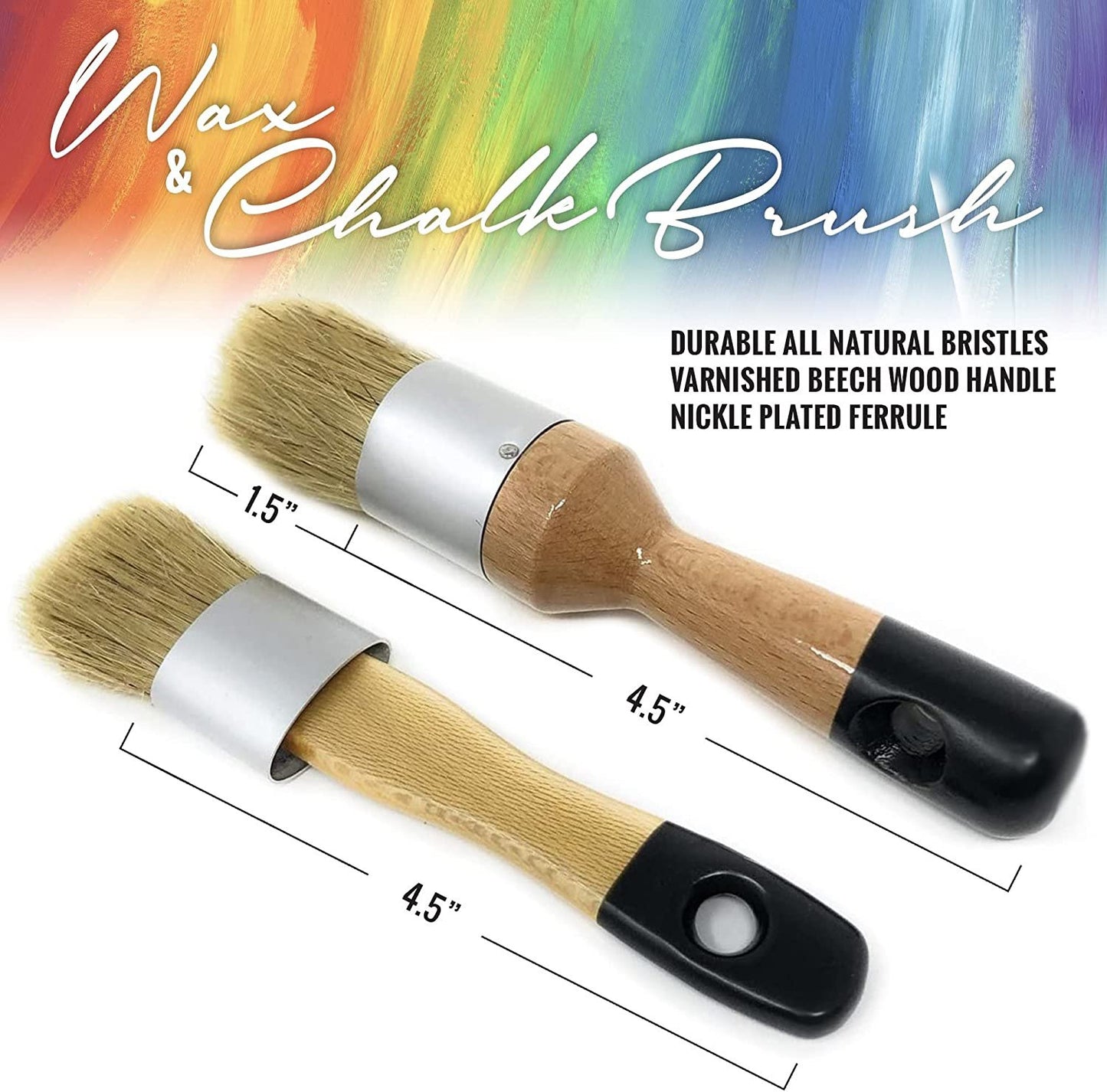 AMACO Rub n Buff Wax Metallic Finish 3 Color KIt - Silver Leaf, Ebony, Gold Leaf - Versatile Gilding Wax for Finishing Furniture Antiquing and Restoration - Pixiss Chalk Furniture Paint Brushes