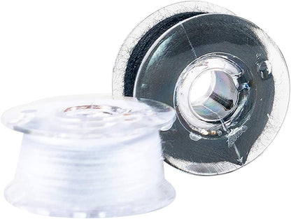 SINGER Class 15J Threaded Bobbins in Case, 12-Count, Black & White