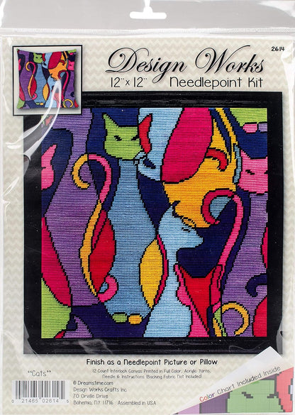 Tobin Design Works Crafts Needlepoint Kit, 12"x12" Stitched in Yarn