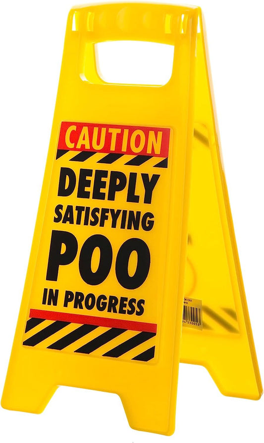 Boxer Gifts 'Deeply Satisfying Poo In Progress' Novelty Toilet Humor Warning Sign | Hilarious White Elephant Gift For Husband Boyfriend Dad
