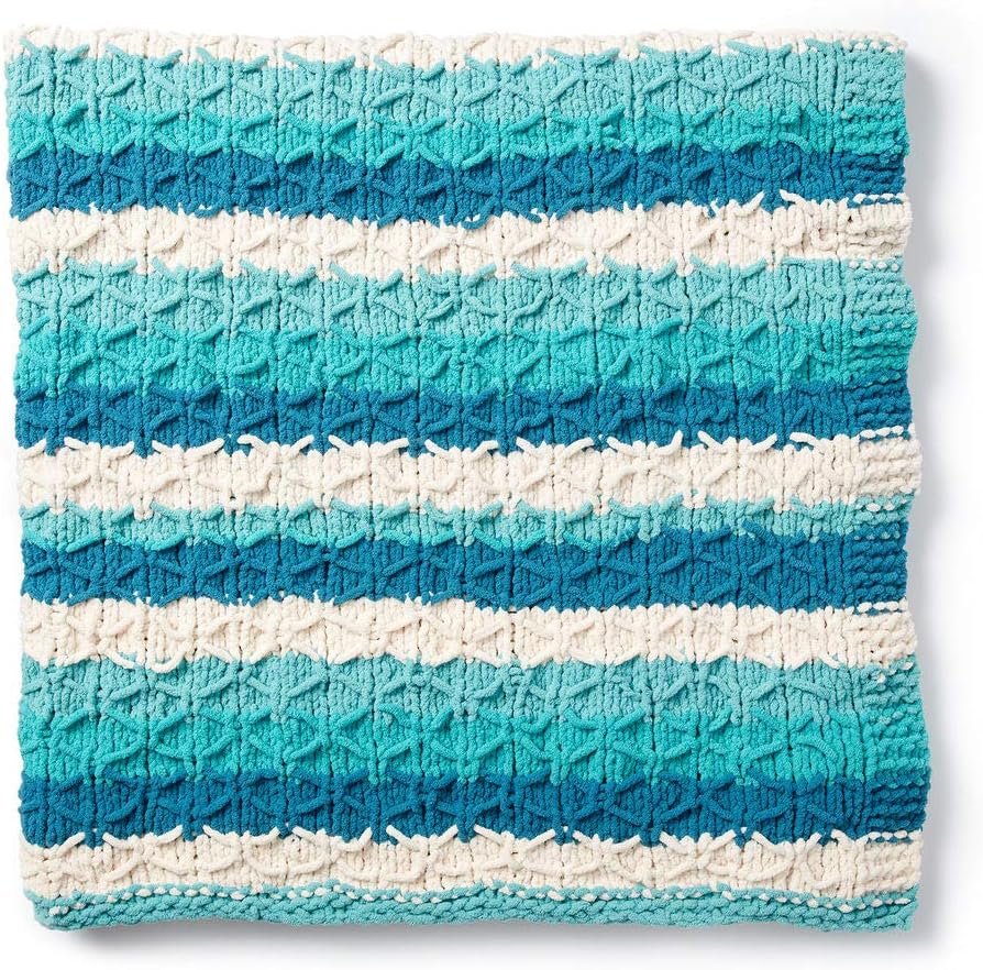 Bernat Blanket Stripes Yarn, 10.5 oz, Gauge 6 Super Bulky Chunky, Foggy Shores