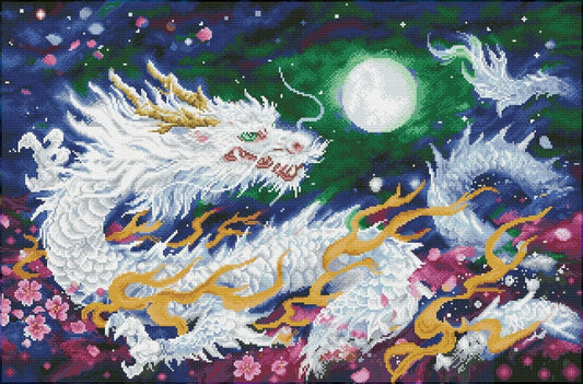 DIAMOND DOTZ® - Dragon Flame, Full Drill, Round Dotz, Diamond Painting Kits, Diamond Art Kits for Adults, Gem Art, Diamond Art, Diamond Dotz Kits, 35"x23"