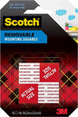Scotch Removable Mounting Squares, Grey,1 in. x 1 in., Holds up to 1lb.16-Squares