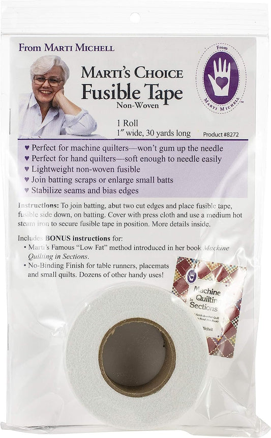 Marti Michell Marti's Choice Fusible Tape 1" X30yd-Single, Single Roll