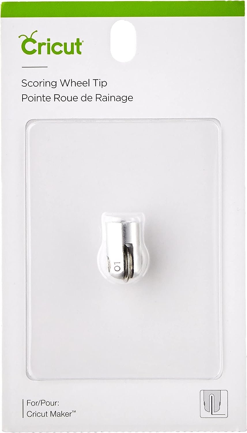 Cricut Scoring Wheel Replacement Tip, Patented Wheel Design, Up To 10X More Pressure, Crisp Creases on Basic Materials, For Personalized Crafts, Compatible with Cricut Maker Cutting Machine, Silver