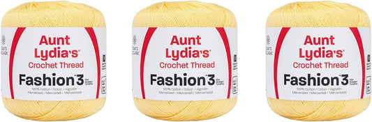 Aunt Lydia Fashion Maize Crochet - 3 Pack of 150y/137m - Cotton - Gauge 3 - Crochet