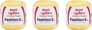 Aunt Lydia Fashion Maize Crochet - 3 Pack of 150y/137m - Cotton - Gauge 3 - Crochet