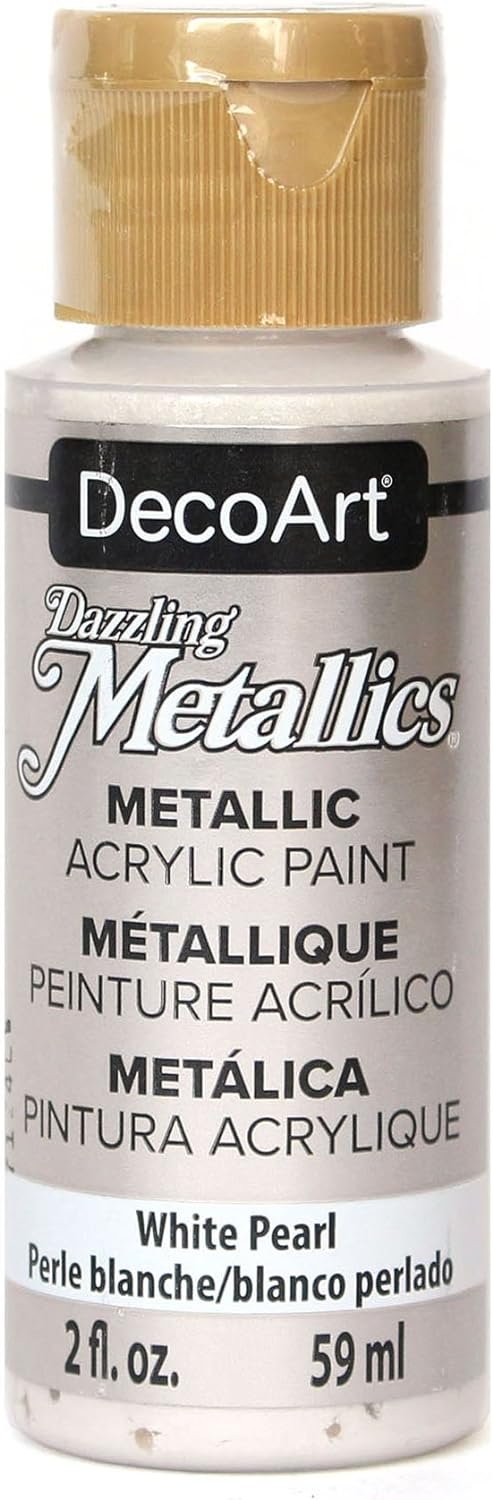 DecoArt Dazzling Metallics 2-Ounce White Pearl Acrylic Paint (DM-DA117)