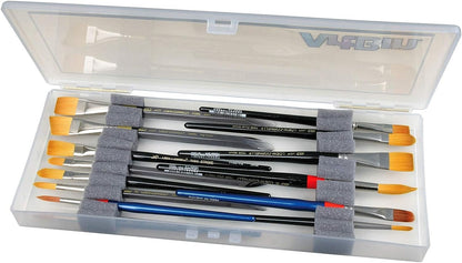 ArtBin KW903 Brush Box with Foam Inserts, Fine Art Portable Paint Brush Organizer, Clear