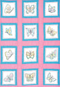 Jack Dempsey Themed Stamped White Quilt Blocks, 9-Inch by 9-Inch, Butterflies, 12-Pack