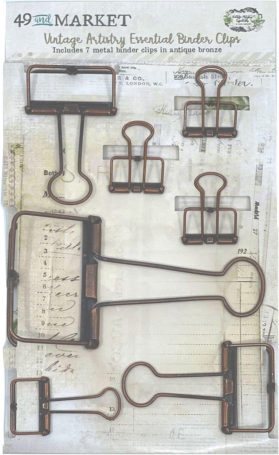 49 And Market Binder Clips Antq, Antique Bronze