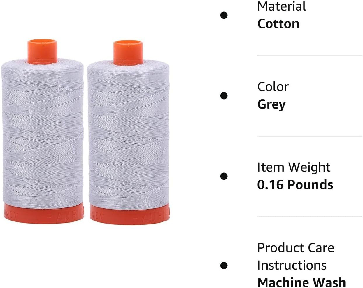 2-PACK - Aurifil 50WT - Solid - Mako Cotton Thread - 1422Yds EACH