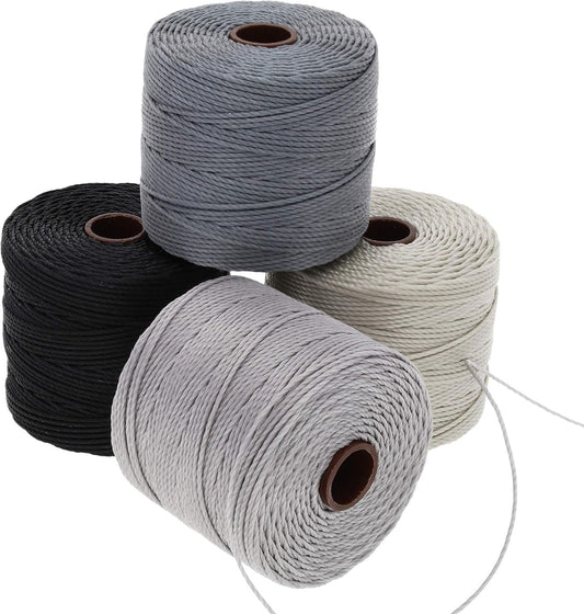 Beadsmith S-Lon Cord Multipack with 4 Spools (Cool Neutrals Mix)