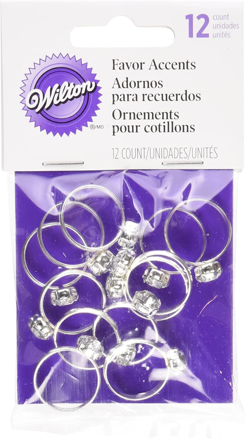 Silver Engagement Rings for Table Decorations or Favor Accents - Qty of 24