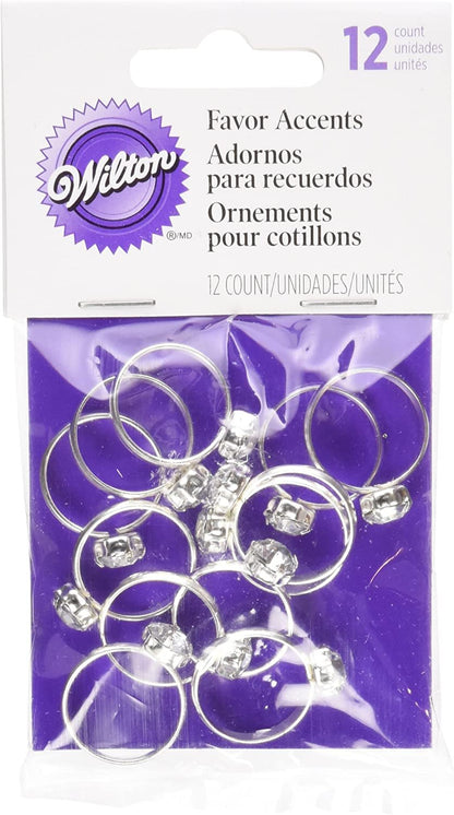 Silver Engagement Rings for Table Decorations or Favor Accents - Qty of 24