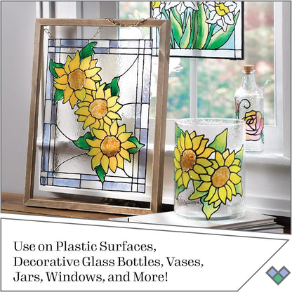 Gallery Glass, Floral 3 Piece Pattern Set Perfect for Stained Glass DIY Arts and Crafts, 19736