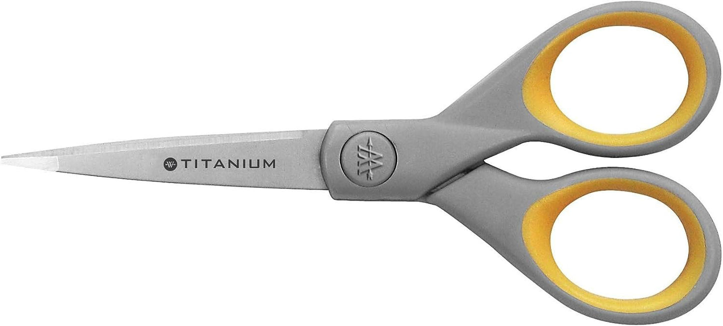 Westcott Pointed Titanium Bonded Scissors with Soft Grip Handles