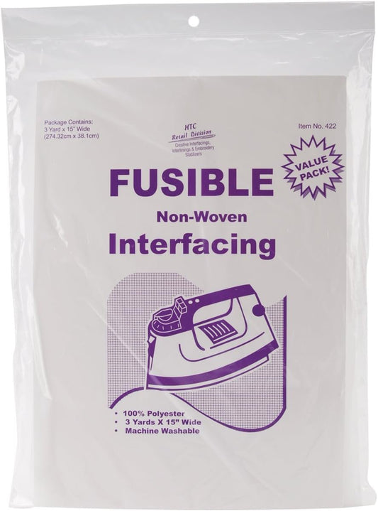 HTC 422 Fusible Non-Woven Interfacing, 15-Inch by 3-Yard , White