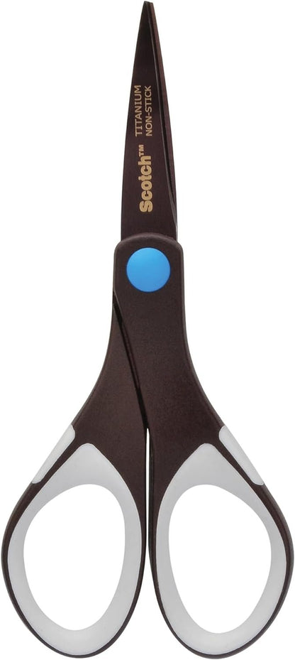 Scotch 6" Precision Ultra Edge Titanium Non-Stick Scissors, Ideal for Fabric, Crafts, Cardstock and Photos (1466TUNS-MIX)