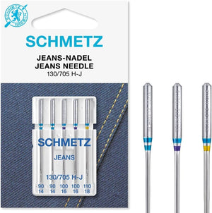 Jean & Denim Machine Needles-Sizes 14/90 (2), 16/100 (2) 18/110 (1)