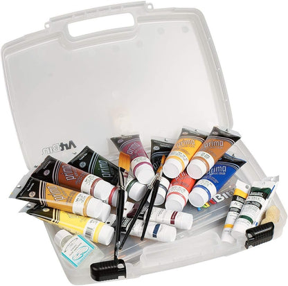 ArtBin 8017AB 17 inch Quick View Carrying Case, Portable Art & Craft Organizer with Handle, [1] Plastic Storage Case, Translucent