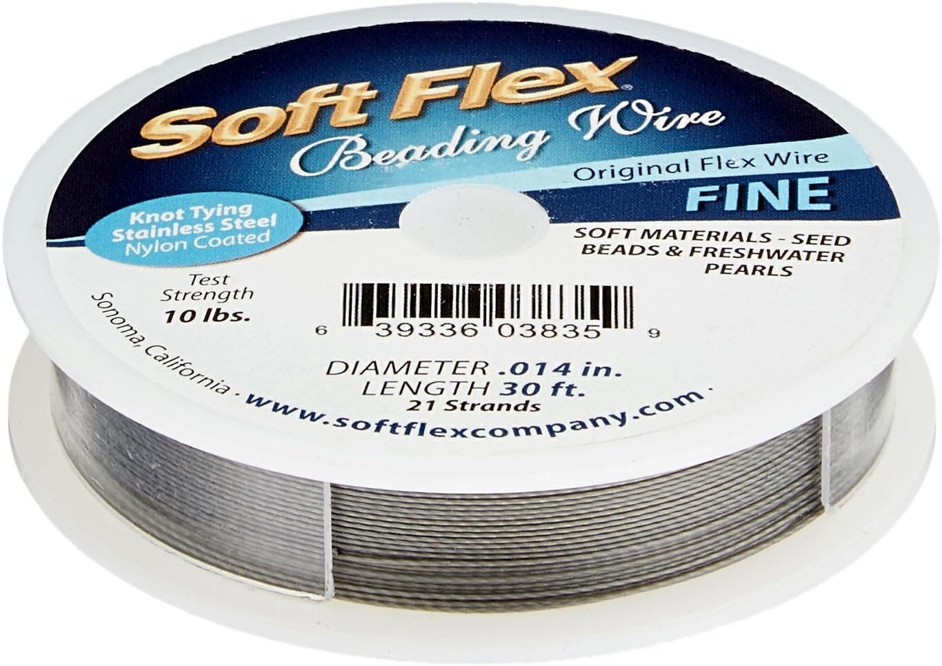 Soft Flex Wire 21-Strand, 0.014-Inch Diameter, Satin Silver