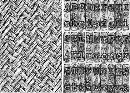 Tim Holtz Sizzix 3D Texture Fades Embossing Folders - Intertwine and Typewriter - 2 Item Bundle