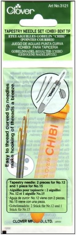 Clover 3121 Tapestry Needle Set Chibi, Bent Tip , Beige