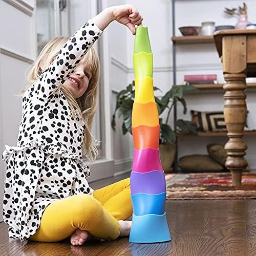 Fat Brain Toys SpiroKu - Stacking & Nesting Cylinders for Preschoolers, Kids 3+