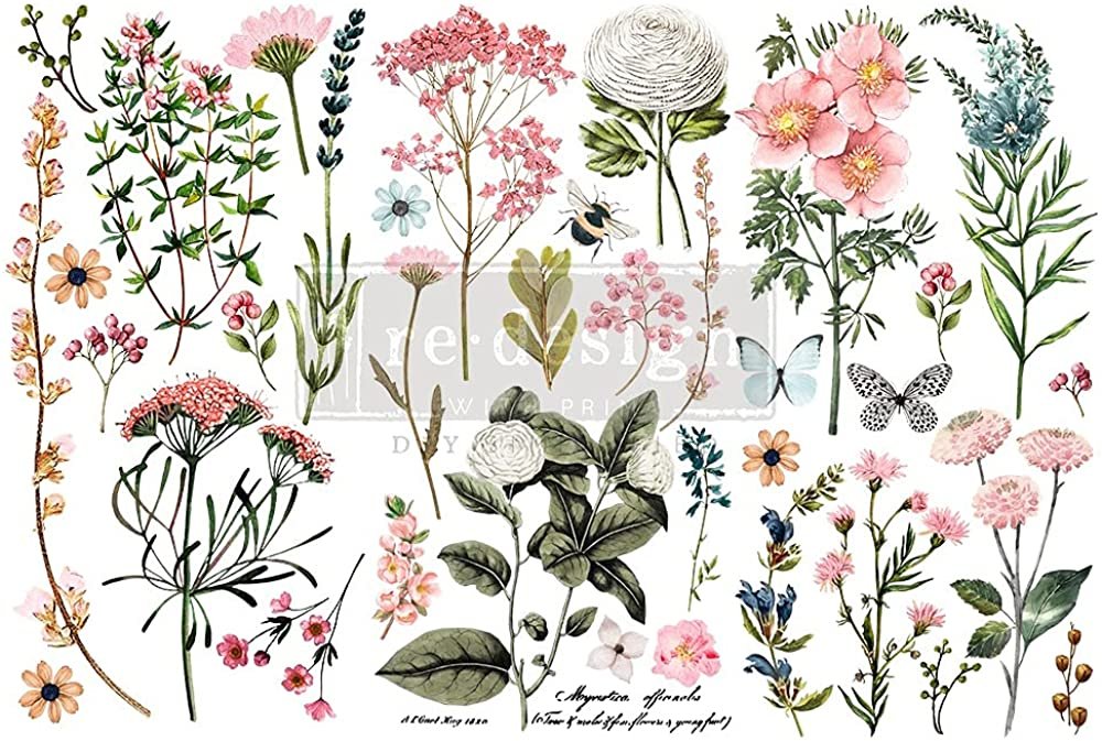 Botanical Paradise Rub on Transfer 3 Sheets 6" x 12"