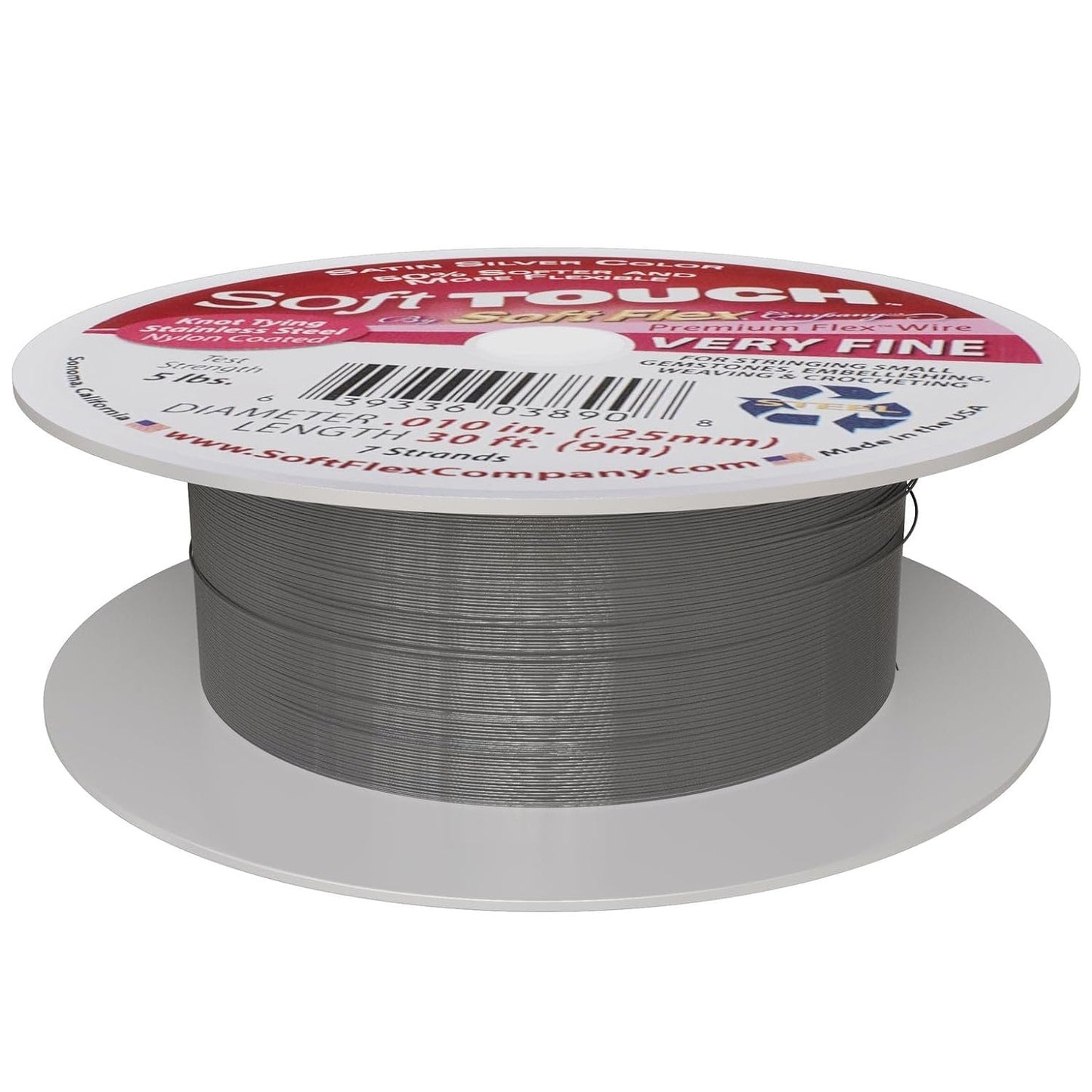 Soft Flex Kink Resistant Beading Wire - Very Fine 0.10 Diameter - Jewelry Making Bead Wire - 30 Ft