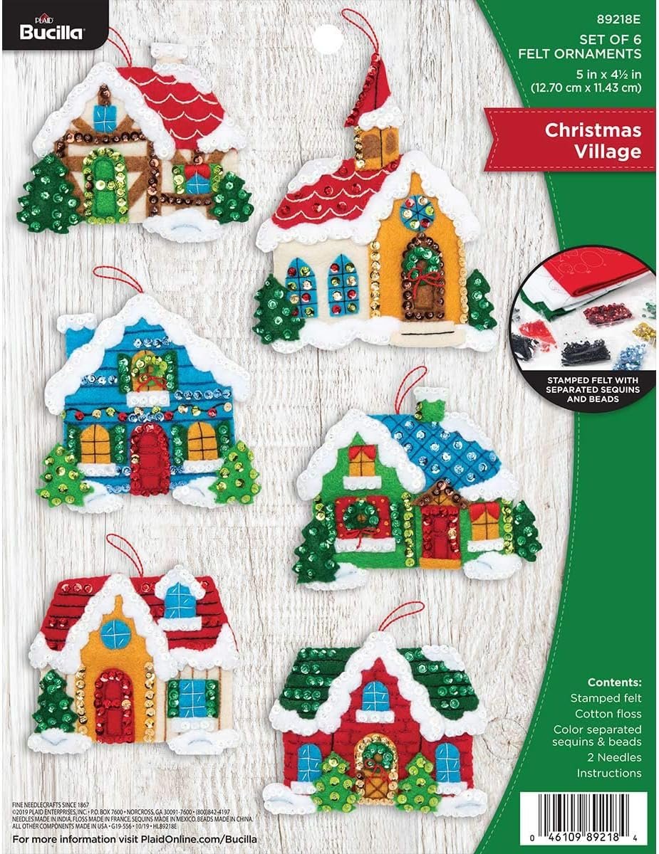 Bucilla Christmas Village Felt Applique Kit