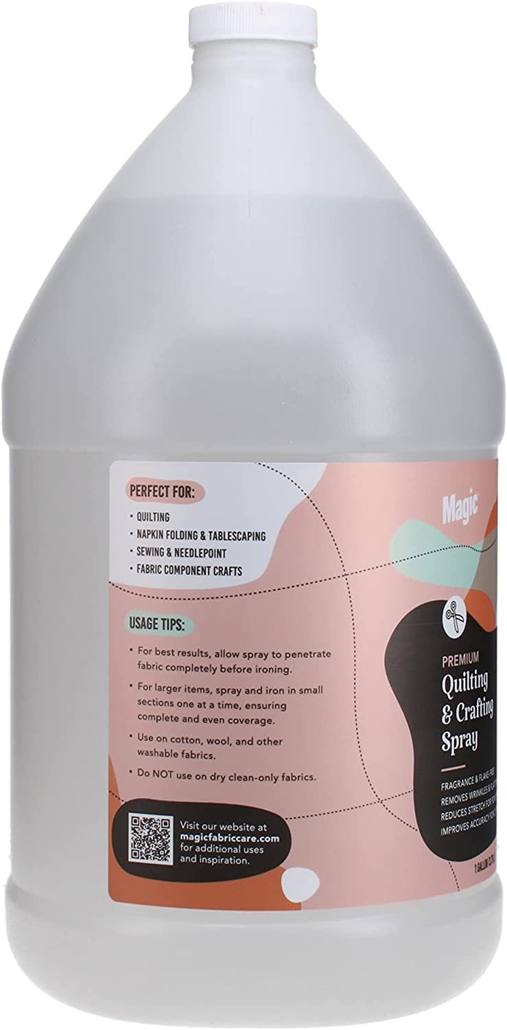 Magic Premium Quilting & Crafting Spray – Fabric Spray for Cutting, Creasing, & Sewing – Best Press Spray Starch for Quilting to Flatten Seams & Wrinkles – Wrinkle Spray - Premium Quilting & Crafting