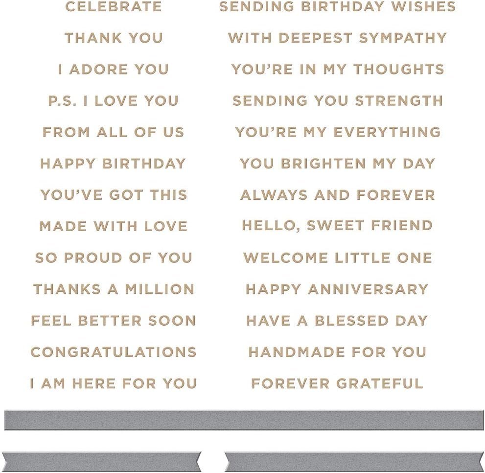 Spellbinders HOT FOIL Plate/DIE SENTIMENTS, Metal
