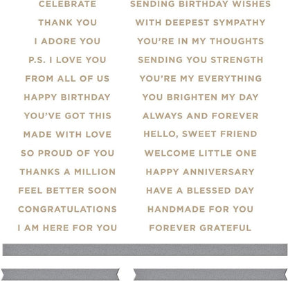 Spellbinders HOT FOIL Plate/DIE SENTIMENTS, Metal