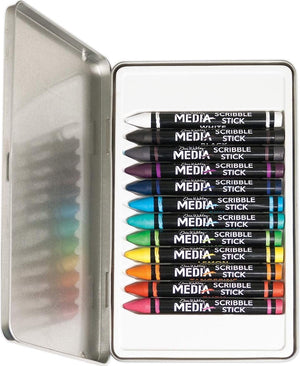 Ranger MDA54733 Dina Wakley Media Scribble Sticks 12/Pkg, 1 Count (Pack of 1)