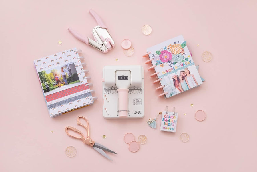 We R Memory Keepers, Circle Cinch Book Binding Machine, Pink, Easy to Use Design, Compatible with Disc Binding, Make Professional Books, Notebooks, Journals, Calendars and More