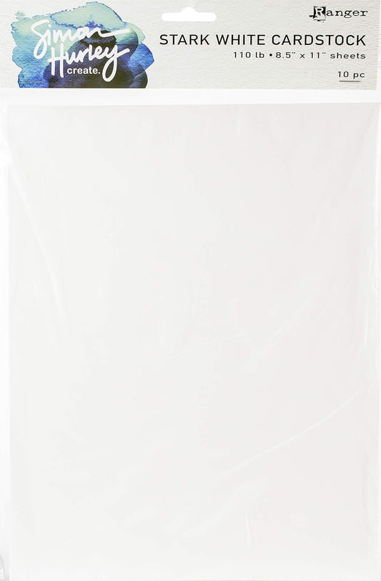 Ranger Simon Hurley create. 110lbs Cardstock 8.5"X11" 10/Pkg-White