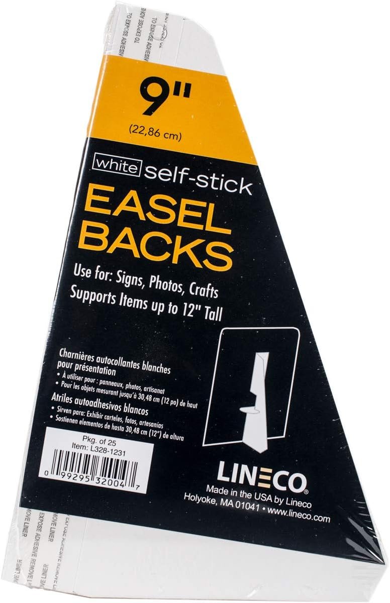 Lineco, Self-Stick Easel Back, Archival Acid-Free, Display Signs Pictures Brochures Posters Frames Artwork Crafts